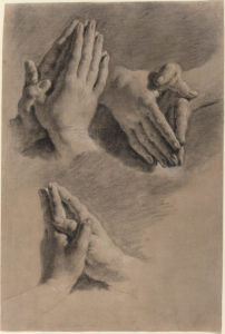 Jacopo Guarana (1720 - 1808 ), Three Studies of Hands Clasped in Prayer, National Gallery of Art